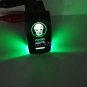ON/OFF ZOMBIE LIGHTS Rocker Toggle Switch Green LED Lamp For Car Truck ATV Boat