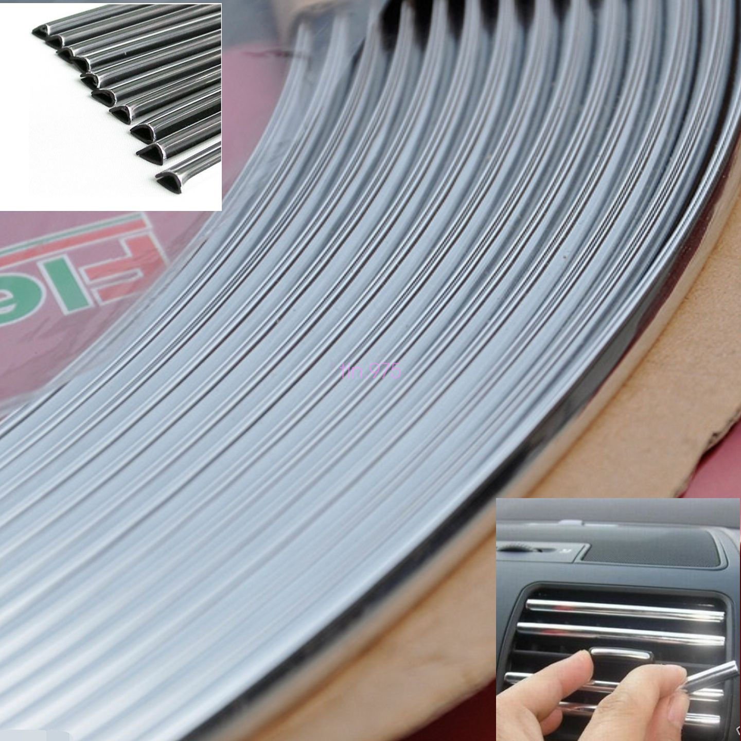 15M 6mm U Shape Bumper Air Vent Grille Switch Rim Chrome Trim Strip Moulding