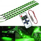 Wireless Remote Control Car Vehicle 12" 30CM Green LED Light Strip Kit For Audi