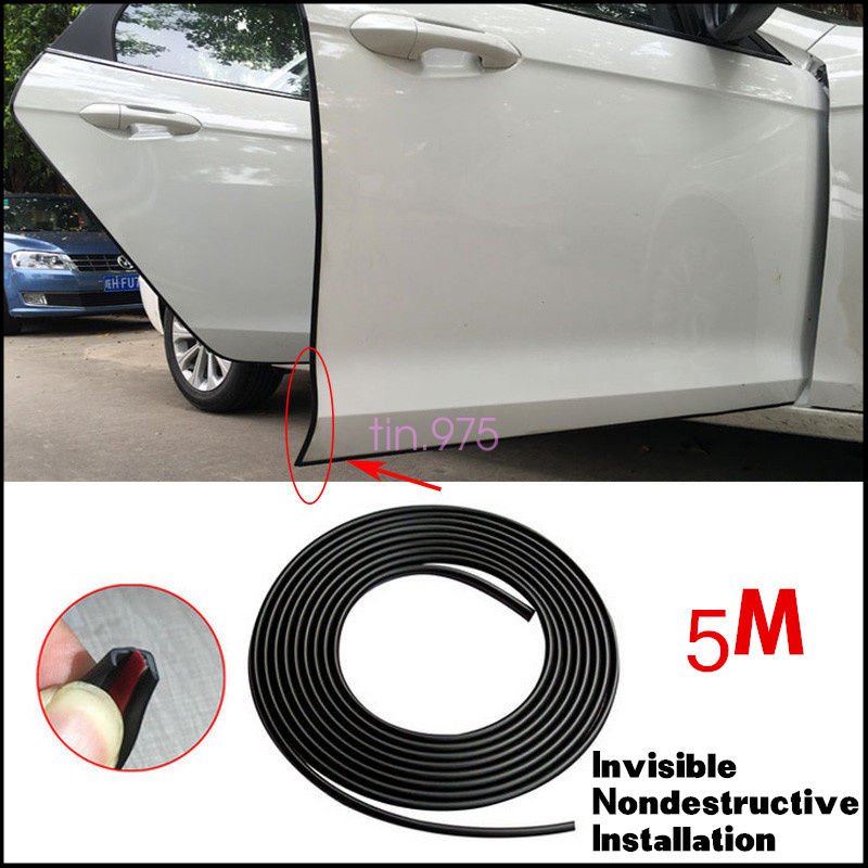 16FT Black Moulding Trim Rubber Strip Autos Door Scratch Protector Edge Guard 5M