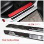 2 Pcs 19" Real Carbon Fiber Car Scuff Plate Door Sill Cover Panel Step Protecors