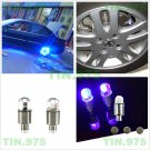 4 x Blue Car Tire Tyre Wheel Dust Stems Air Valves Caps Stem LED Lights Cover