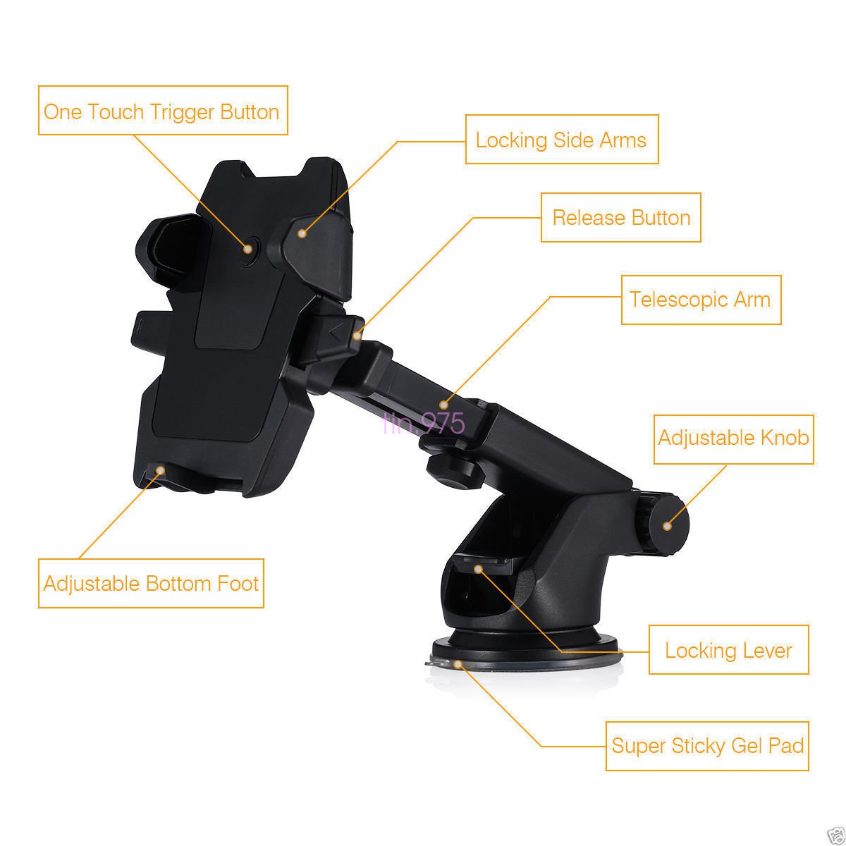 360&Acirc;&deg;Car Holder Windshield Mount Bracket For iPhone Mobile Cell Phone Samsung GPS