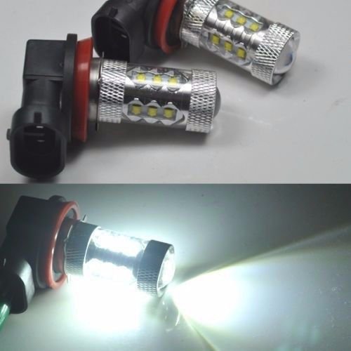 2x 80W Bright White H11 CREE LED Fog Daytime Light Lamp bulb HeadLight DRL