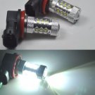 2x 80W Bright White H11 CREE LED Fog Daytime Light Lamp bulb HeadLight DRL