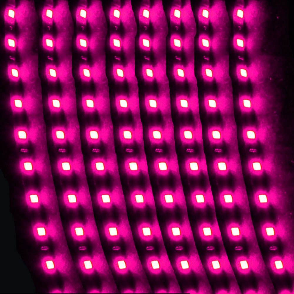 8Pcs 12V 15 LED 30cm Car Motor Vehicle Flexible Waterproof Strip Light Purple