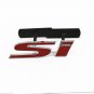 3D Metal Chrome Red SI S-i Logo Badge Car Front Grille Grill Emblem For Civic