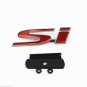 3D Metal Chrome Red SI S-i Logo Badge Car Front Grille Grill Emblem For Civic