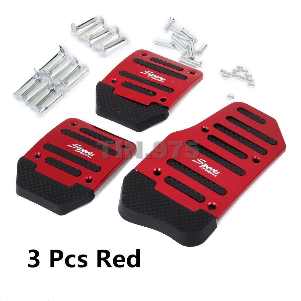 Non-Slip Auto Car Pedal Manual Series Kit Brake Clutch Foot Treadle Pad CoverRed