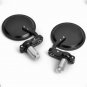 2PCS MOTORCYCLE 3" ROUND 7/8" HANDLE BAR END MIRRORS CAFE RACER BOBBER CLUBMAN