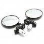 2PCS MOTORCYCLE 3" ROUND 7/8" HANDLE BAR END MIRRORS CAFE RACER BOBBER CLUBMAN