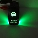 5 Pin Car Laser Rocker Switch Backlit Front Bumper Light Bar Green Light Offroad