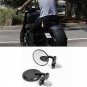 MOTORCYCLE 3" ROUND BLACK 7/8" HANDLE BAR END MIRRORS CAFE RACER BOBBER CLUBMAN