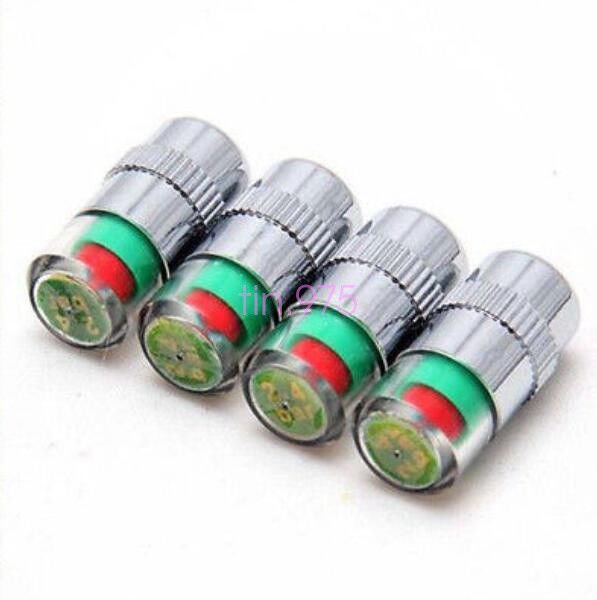 4 x Auto Tire Pressure Monitor Valve Stems Caps 36 PSI Sensor Indicator
