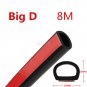 8M Big D-Shape Moulding Black Trim Rubber Strip Car Door Edge Seal Weather-strip