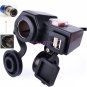 Multifunction 5V 2.1A Motorcycle Cigarette Lighter Dual USB Socket Phone Charger