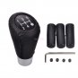 Universal Leather Black 5 Speed Stitche Manual Car Gear Stick Shift Knob Shifter