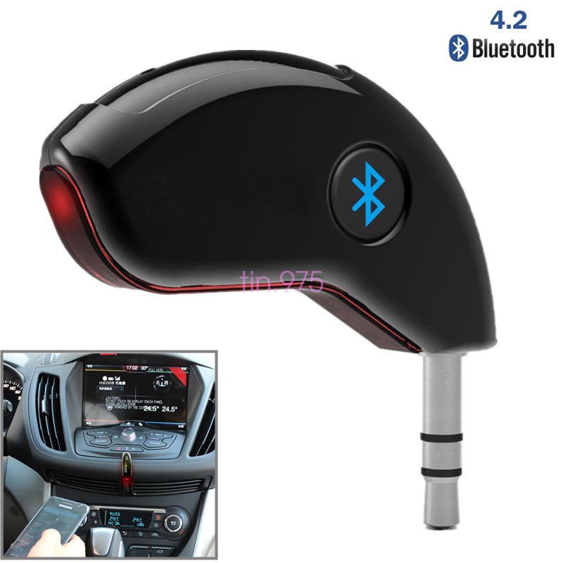 Car Bluetooth 4.2 Receiver Speaker 3.5mm AUX Music Streaming Audio Adapter Mic