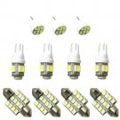 11PCS White LED Lights Interior License Plate Kit T10 & 31mm Map Dome For Honda