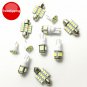 11PCS White LED Lights Interior License Plate Kit T10 & 31mm Map Dome For Honda