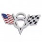 Car V8 Flag Emblem Badge Decal Sticker Metal For Chevrolet Chevy Corvette Camaro