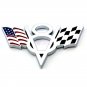 Car V8 Flag Emblem Badge Decal Sticker Metal For Chevrolet Chevy Corvette Camaro