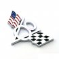 Car V8 Flag Emblem Badge Decal Sticker Metal For Chevrolet Chevy Corvette Camaro