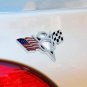 Car V8 Flag Emblem Badge Decal Sticker Metal For Chevrolet Chevy Corvette Camaro