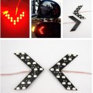 2X Red Arrow Indicator 14SMD LED Car Side Mirror Turn Signal Light For Chevrolet
