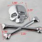 3D Chrome Skull n Cross Bones Logo Emblem Sticker Decal Real Metal Not Plastic