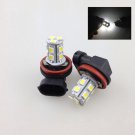 2PCS 13-SMD 12V H8 Xenon White Fog Light Daylight Driving Lamp LED Bulbs 6000K