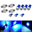 11PCS blue LED Lights Interior Package T10 & 31mm Map Dome For Chevrolet
