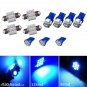 11PCS blue LED Lights Interior Package T10 & 31mm Map Dome For Chevrolet