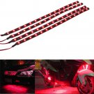 8Pcs 12V 3258 15 LED 30cm Car Vehicle Flexible Waterproof Strip Light Red