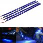 8Pcs 12V 3258 15 LED 30cm Car Vehicle Flexible Waterproof Strip Light Blue