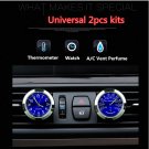 Car Clock Watch Thermometer A/C Vent Clip Gauge Trim Perfume Refill Storage+ LED
