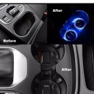 Solar Energy Cup Holder Bottom Pad LED Light Cover Trim For All cars All models
