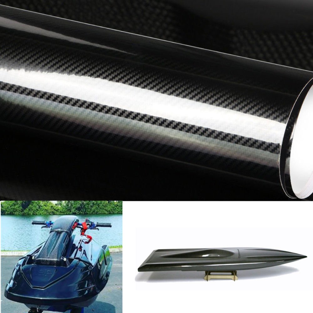 Boat 5D Carbon Fiber Sticker Gloss tech art carbon fiber Wrap Sticker 12"x60"
