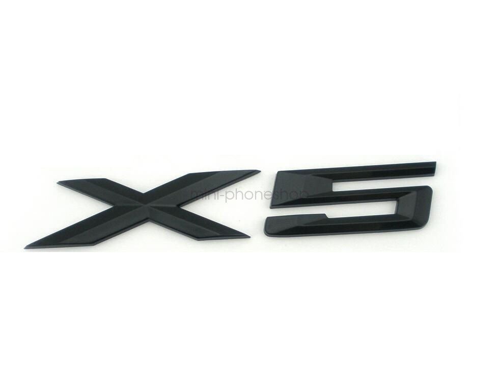 Gloss Black " X 5 " Number Trunk Letters Badge Emblem Letter Sticker for BMW X5