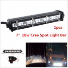 7'' 18W WATERPROOF CREE LED COMBO LIGHT BAR OFFROAD DRIVING LAMP WORK FOR SUV