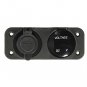 Car Boat 2-Hole Panel Dual USB Charger Adapter Angel Eye Blue LED Voltmeter Kit