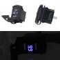 Blue 12V LED Rocker Push Switch Style Car Marine Boat Voltmeter Dual USB Charger