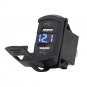 Blue 12V LED Rocker Push Switch Style Car Marine Boat Voltmeter Dual USB Charger