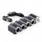 4 way Car Socket Cigarette Lighter Splitter 2 USB Power charger adapter 12V/ 24V