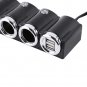 4 way Car Socket Cigarette Lighter Splitter 2 USB Power charger adapter 12V/ 24V