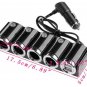4 way Car Socket Cigarette Lighter Splitter 2 USB Power charger adapter 12V/ 24V