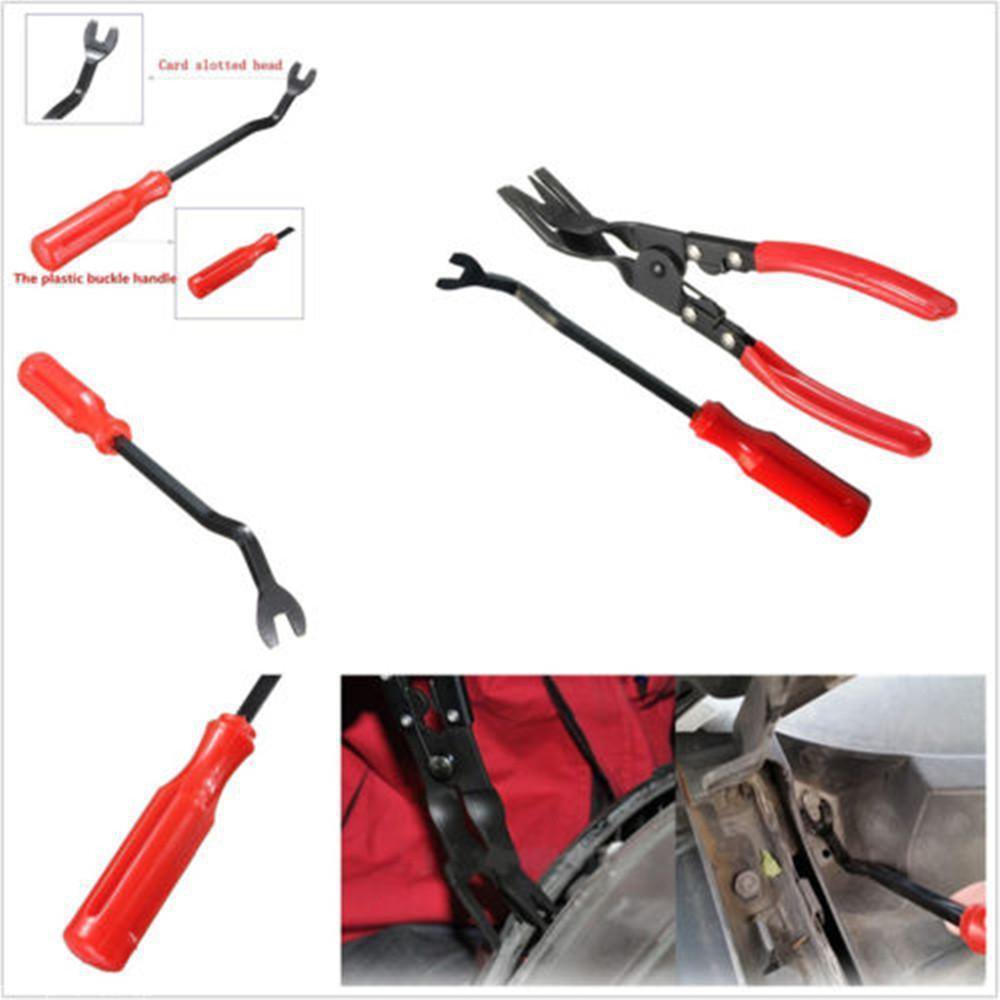 2 Pcs Red & Black Autos Off-Road Door Panel Remover Body Retainer Clip Pry Tools