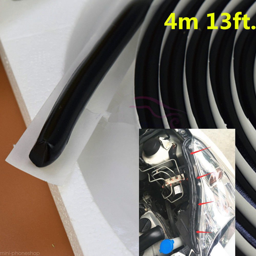 Car Headlight Sealant Black Butyl Rubber Glue Retrofit Windshield Reseal Trim 4M