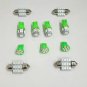 11PCS Green LED Lights Interior Package T10 & 31mm Map Dome For Audi Acura