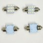 11PCS Green LED Lights Interior Package T10 & 31mm Map Dome For Audi Acura